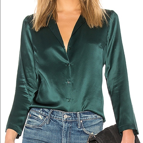 Amanda Uprichard Tops - Amanda Uprichard Silk Green Blouse Top